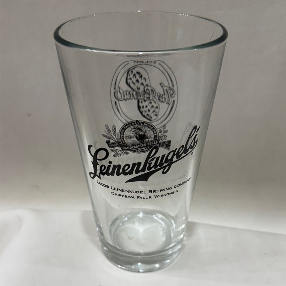 Leinenkugel Handcrafted Beer 16 Oz Clear Pint Glass Chippewa Falls Wisconsin